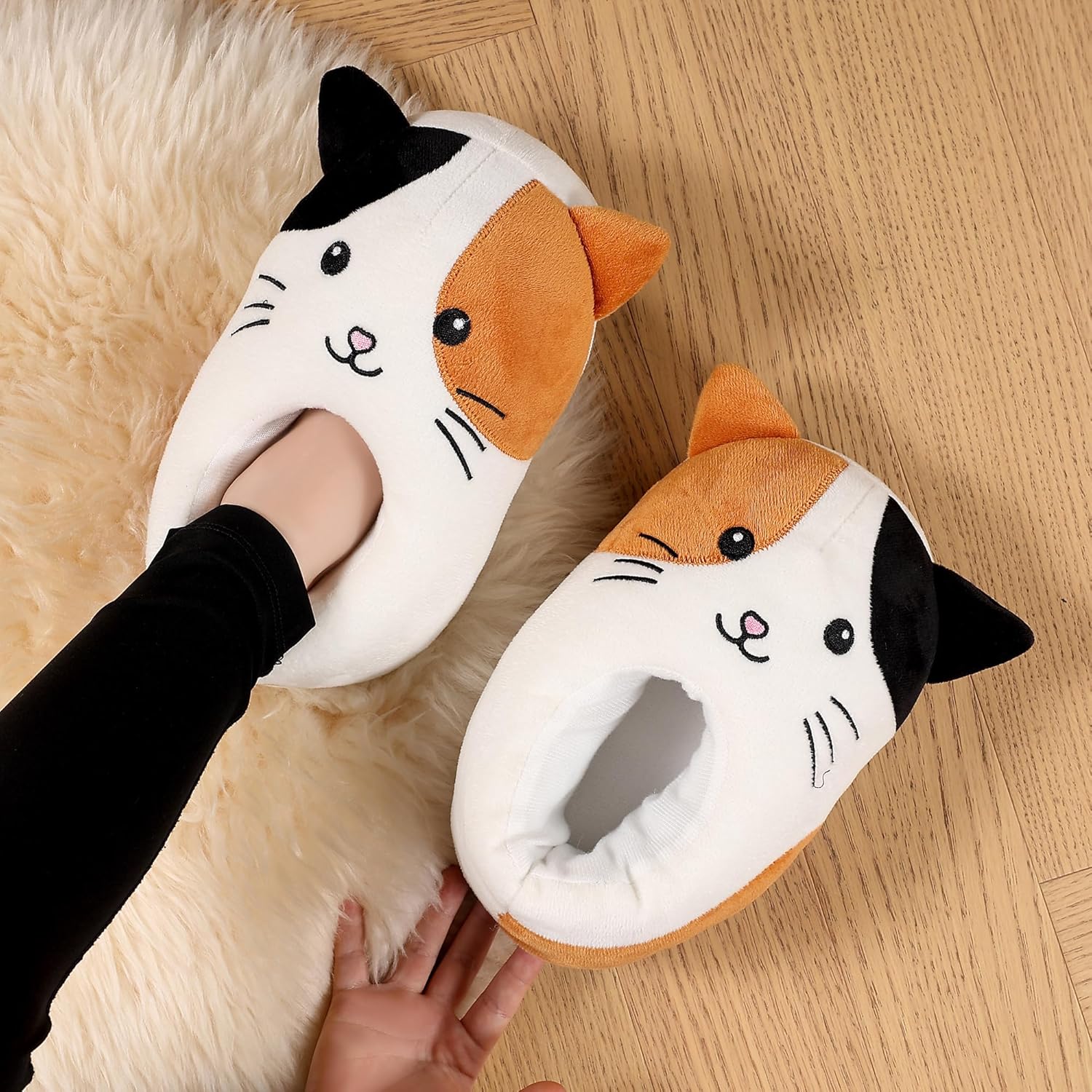 EQW Kids Slippers for Girls Boys Fuzzy House Warm Non-Slip Cute Soft Plush Indoor Bedroom Slides - Image 2