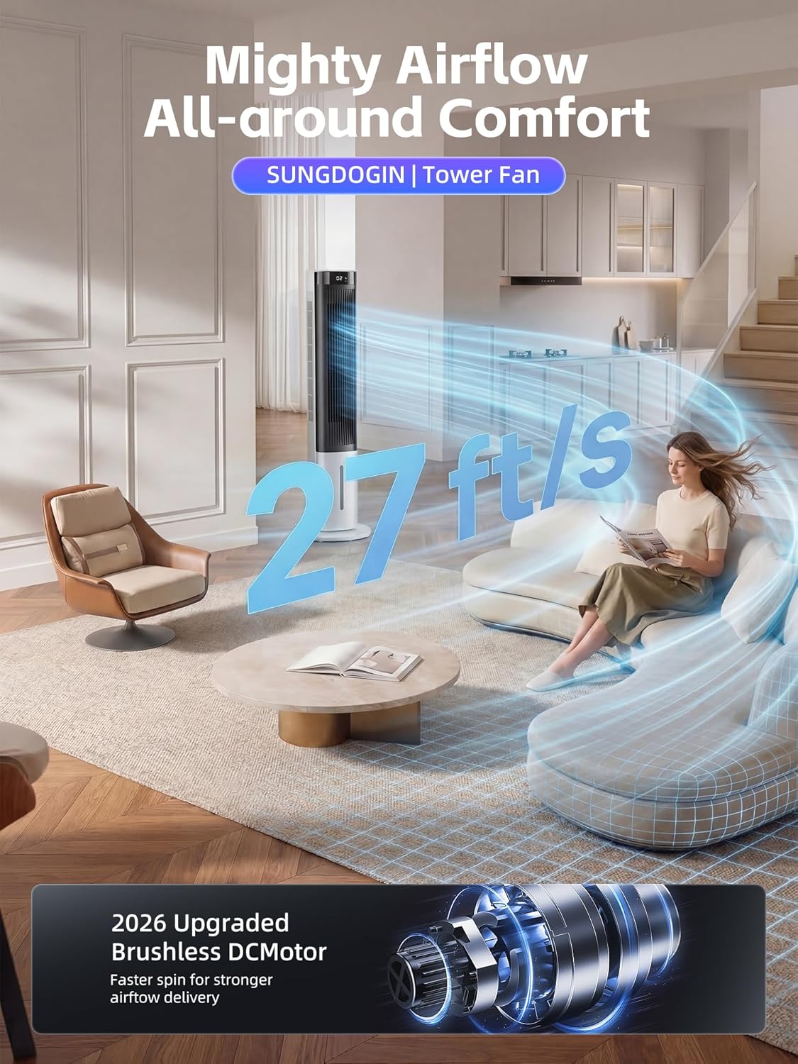 Windowless Portable Air Conditioner, 39 Inch Tower AC Fans that Blow Cold Air with Remote, Energy Efficient, 3 Speeds, 120°Oscillation Swamp Cooler, 24H Timer Evaporative Cooler for Bedroom Indoor