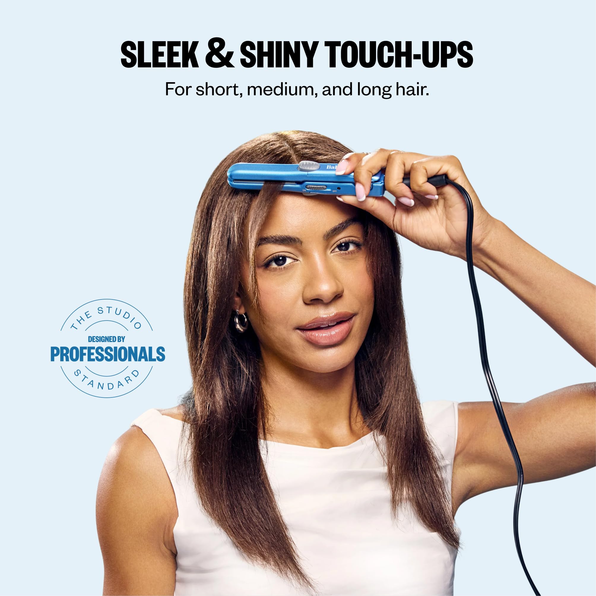 BaBylissPRO Nano Titanium Mini fer à lisser bleu 0,5 pouces
