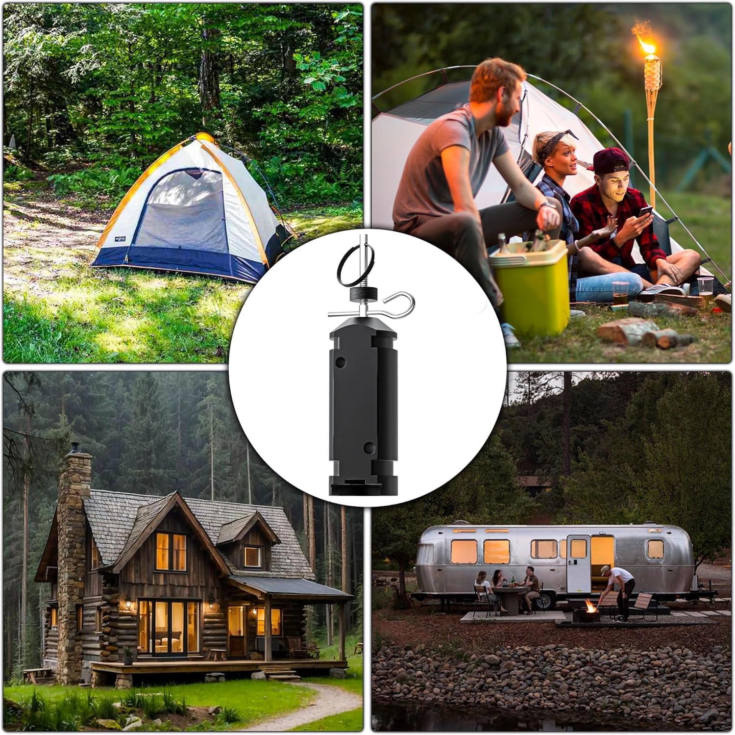 2 Pack Perimeter Trip Alarm with Trip Wire – Outdoor Camping Security Noise Alarm Compatible with 209 Primers for Property & Wildlife Deterrent (Black)