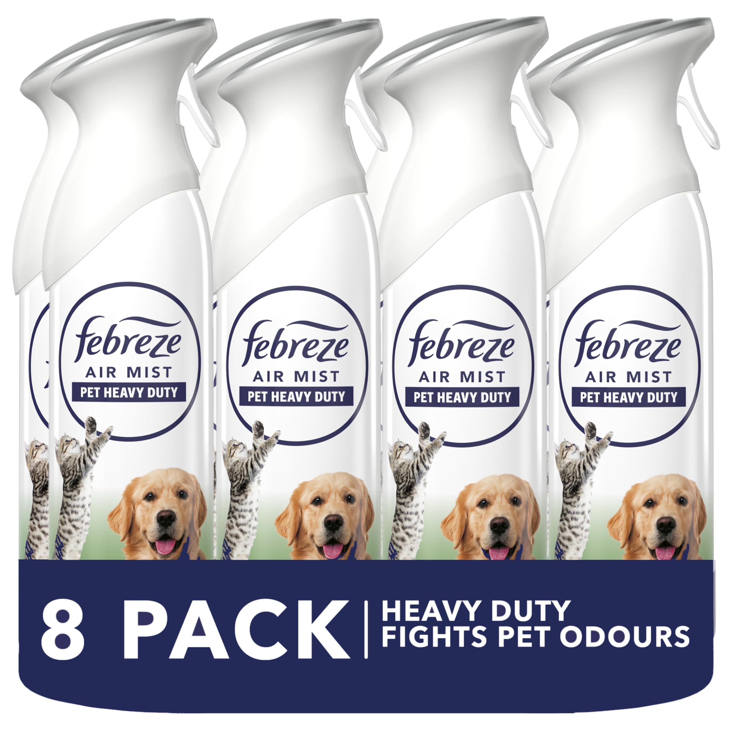Febreze Air Freshener Spray, 185ML X 8 (1480ML), Pet Odour Eliminator Room Spray, Leaves A Fresh Scent
