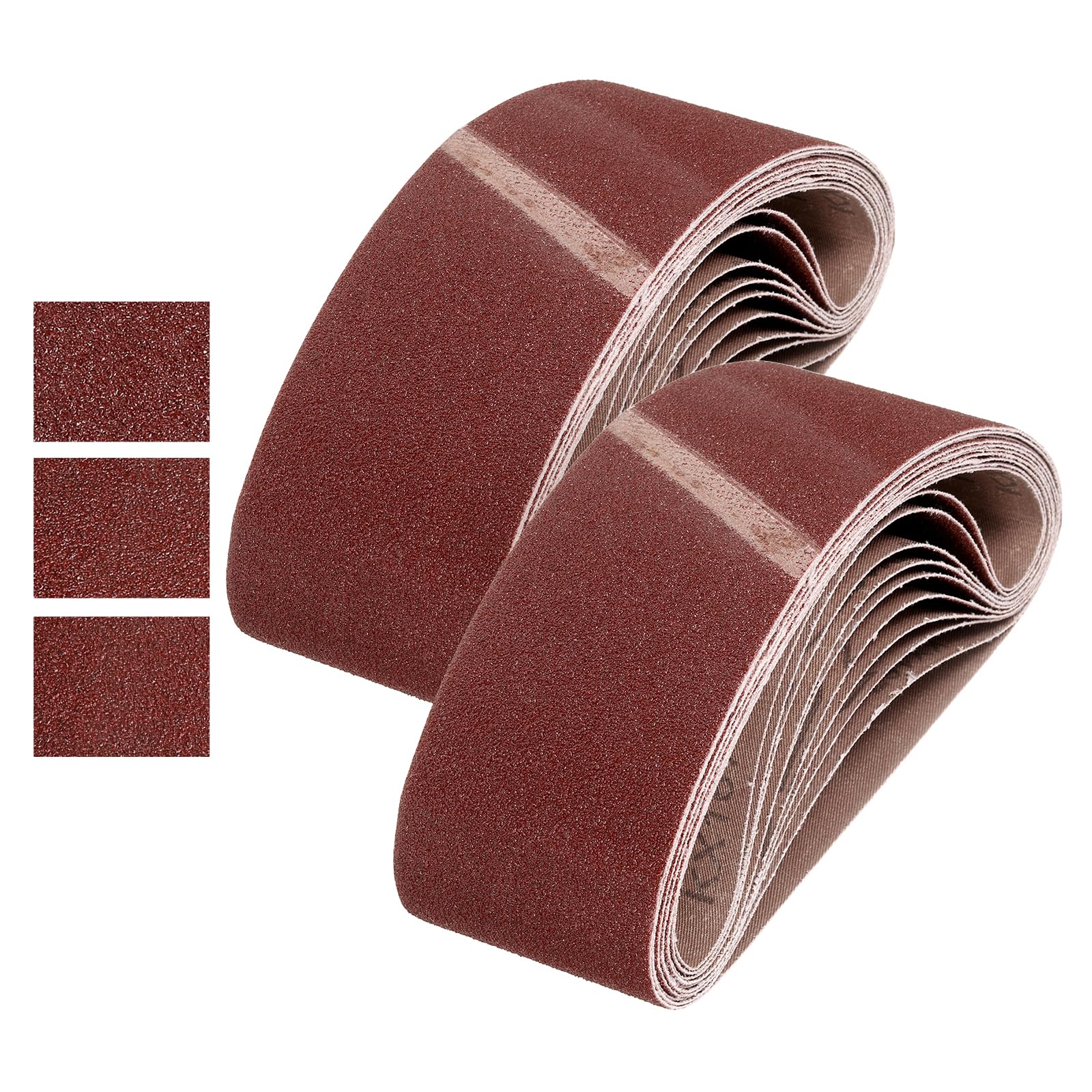 QUARKZMAN Paski szlifierskie 76 mm x 457 mm, 24 szt. 40/60/80, pasek ścierny z tlenku glinu, do obróbki drewna, polerowania metalu, ostrzałki do noży
