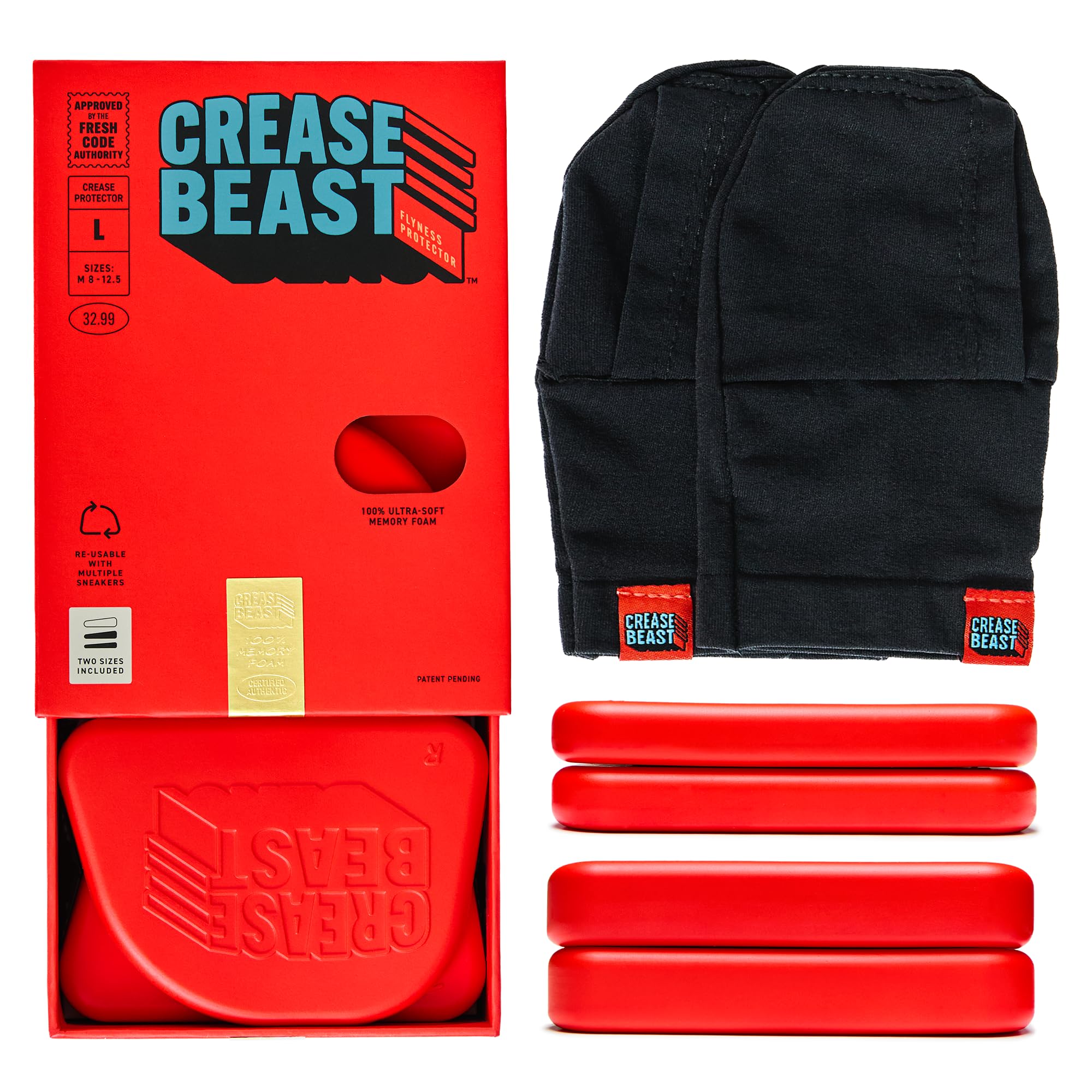 Crease Beast Starter Kit - Memory Foam Crease Protector - Prevents Removes Creases Reusable - For Men Women