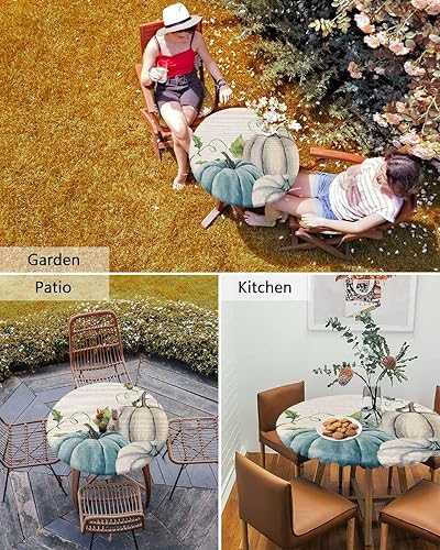 Vista 79 de Mantel redondo ajustable de Navidad para mesa redonda, mantel rojo floral de Navidad, mantel impermeable con borde elástico, mantel circular rojo