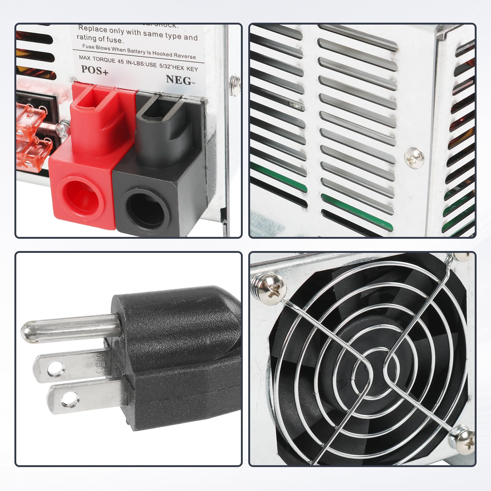 WF-9875 - Convertidor de potencia de 75 amperios, cargador de montaje en cubierta para RV, remolque, cámper, serie WF-9800 WF-9875-AD-CB WF-9875-MBA