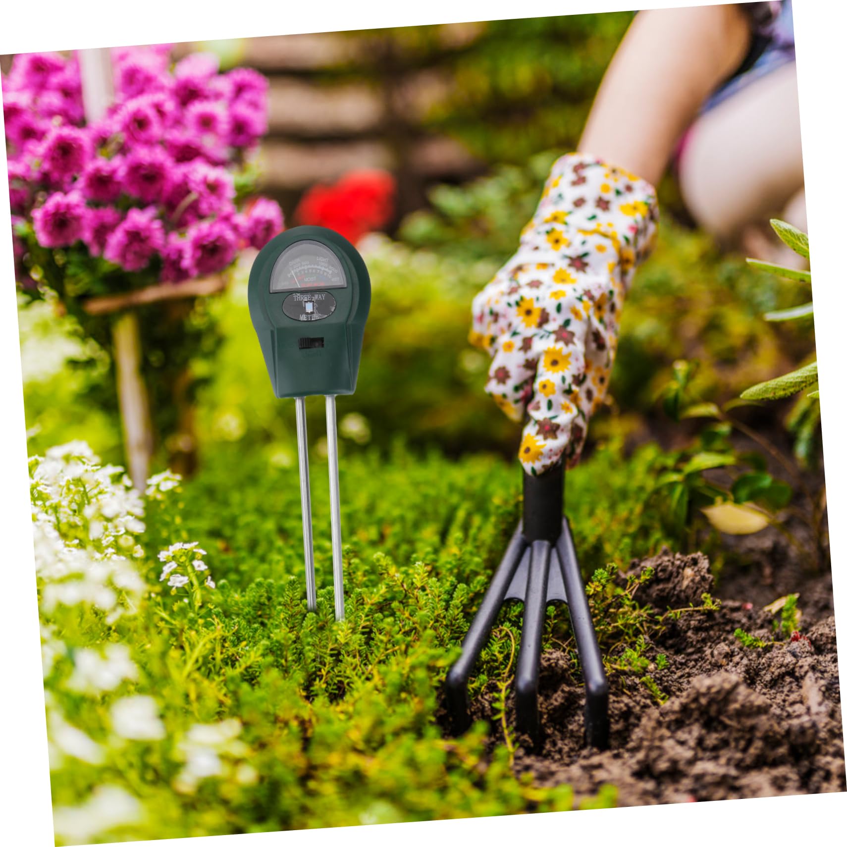 Kisangel 3 Piezas 3 1 probador de suelo Pruebas plantas sensor planta artificial kit de prueba de suelo heno prueba de humedad del suelo mini detector de suelo medidor de humedad AbS Green