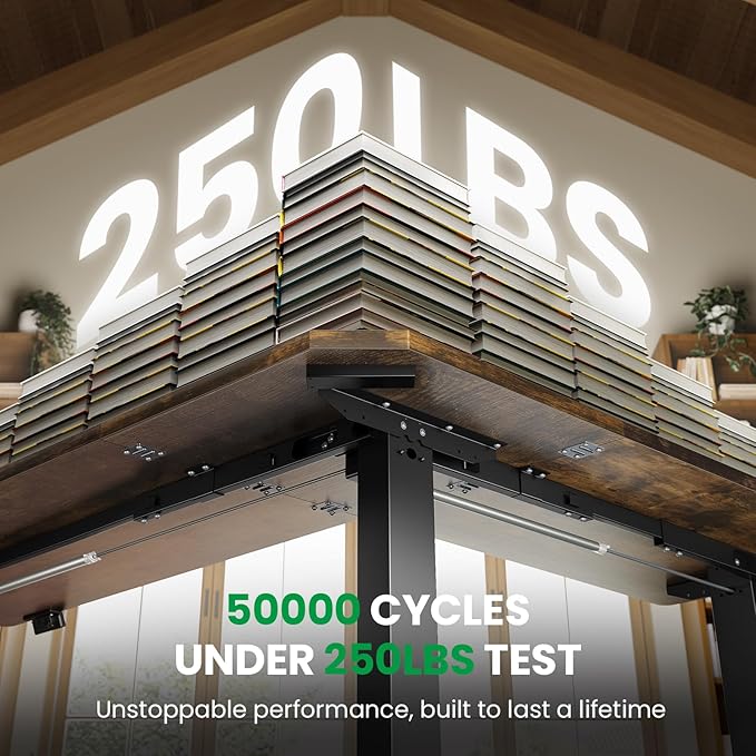 Escritorio Ajustable Electrico L-Shaped 160x140cm Rustic Bro miniatura 4