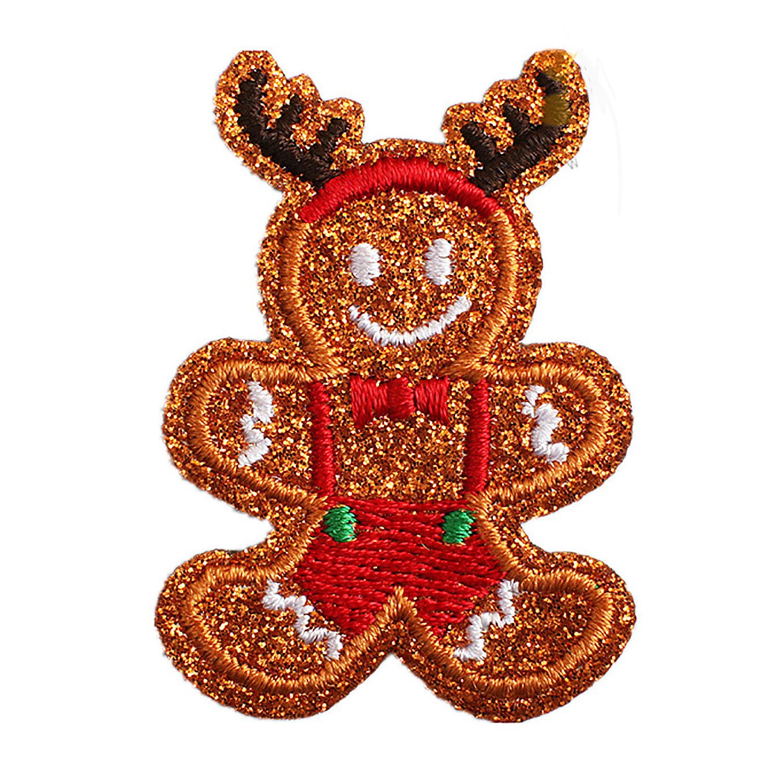 antianzhizhuang Christmas Iron-on Embroidered Patches Sew Applique Embroidered Patches For Jeans Clothing Festival DIY Embroidered Iron On Patches Halloween Embroidered Iron On Patches For Clothes On
