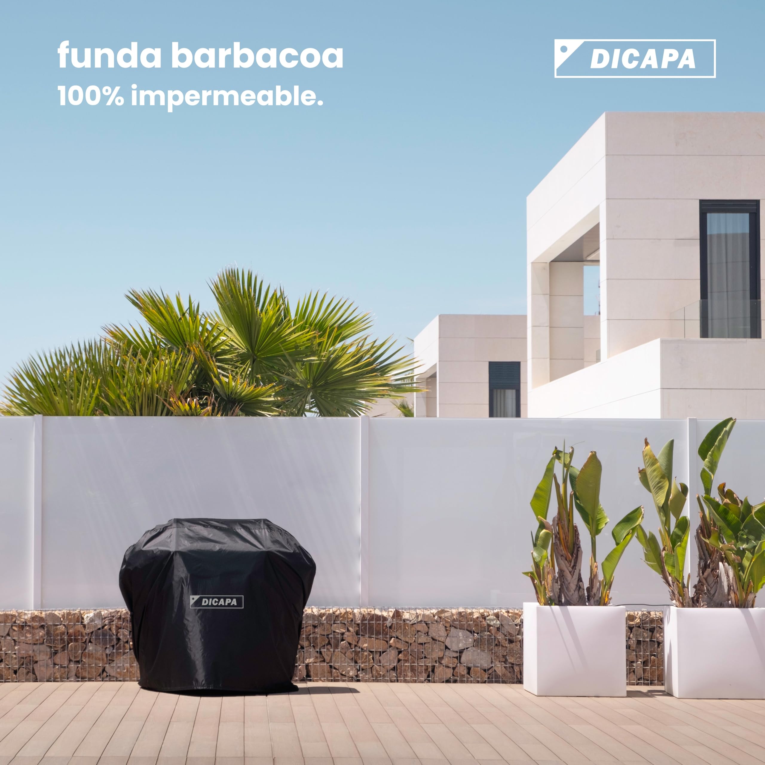 DICAPA Funda Barbacoa Exterior Impermeable, Funda Exterior Impermeable, Fundas Protectora para Barbacoa de (147x61x117cm), Funda Impermeable Exterior, Funda BBQ
