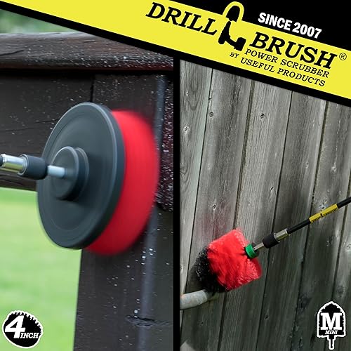 Miniatura 2 de Cepillo de taladro - Kit de limpieza con extensión - Cepillo de cubierta - óxido, calcio, manchas de agua dura - Piscinas de hormigón, fuentes de