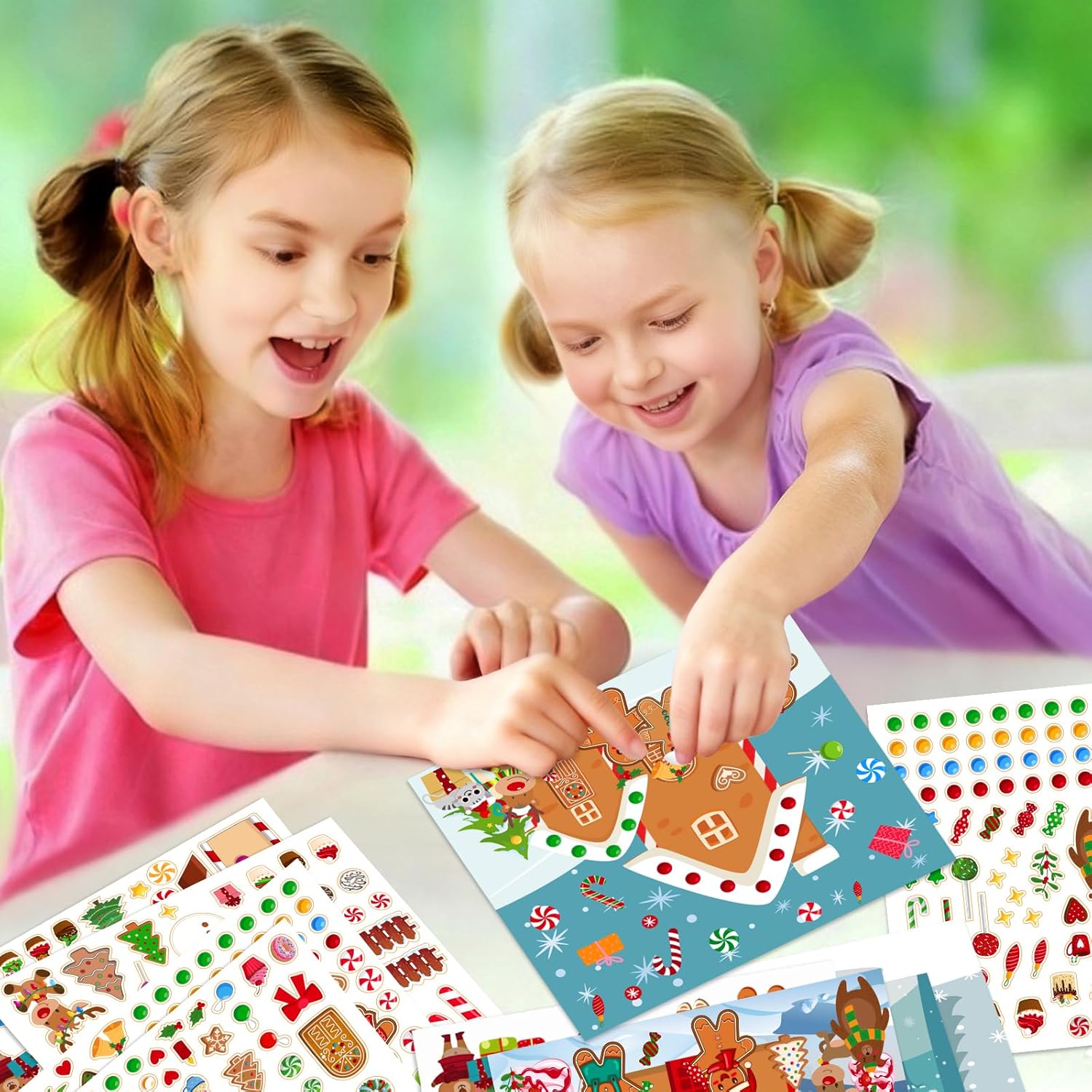 Tsorode Make a Gingerbread House Stickers-30Pcs DIY Gingerbread House Christmas Stickers Crafts for Kids Toddlers Christmas Activities Games Party Favors - Image 6