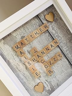 personalised scrabble picture frame, new home gift, scrabble frame, birthday gift, personalised box frame