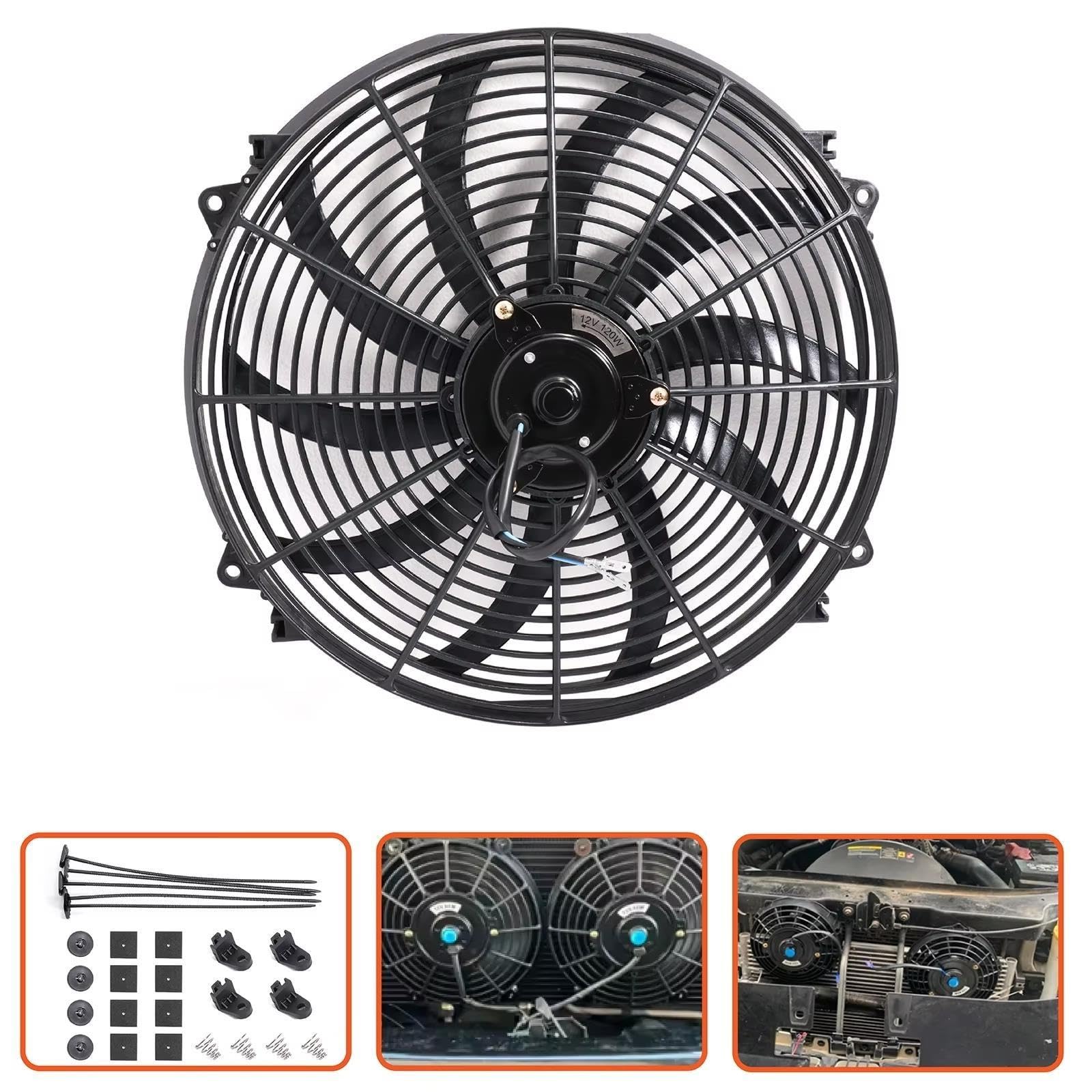 Ventilador Radiador Motor Coche 16" 120w 12V Ventilador de motor del coche
