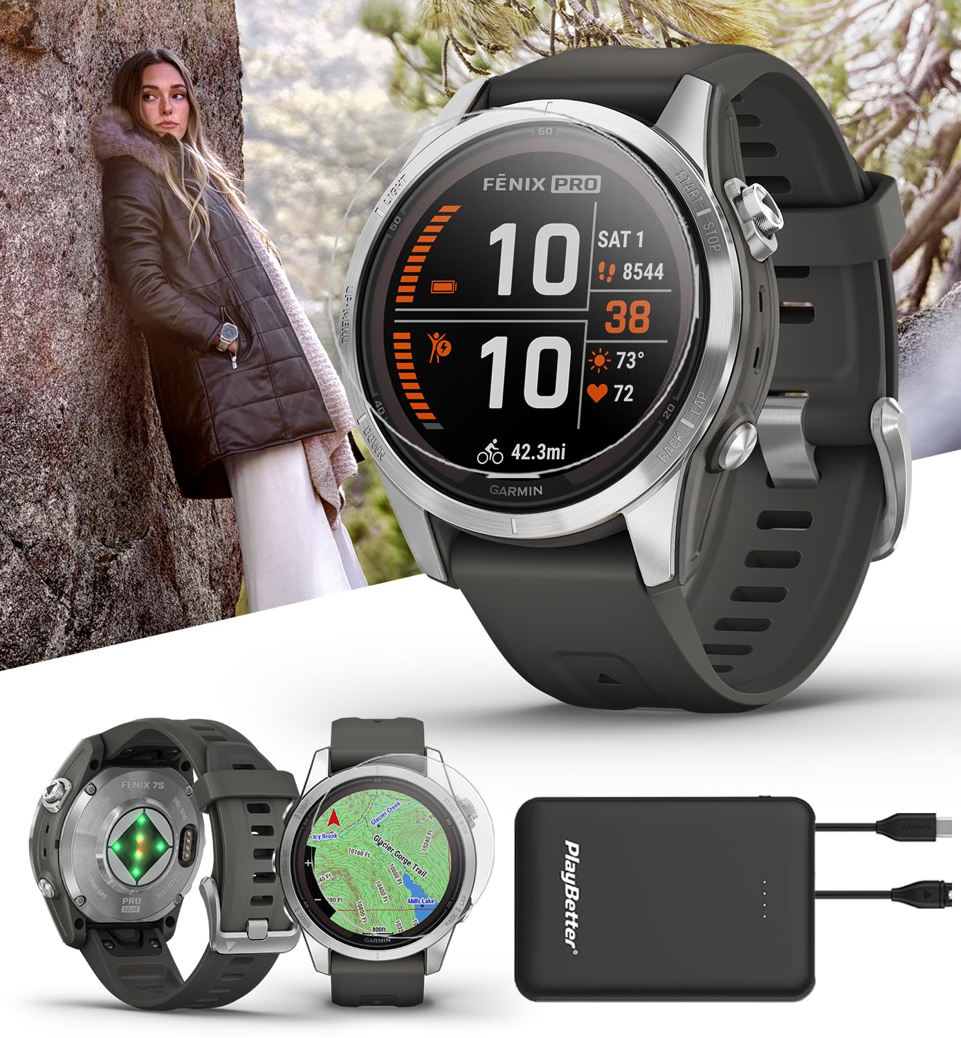 Amazon.com: Garmin Fenix 7S Pro Solar (Silver/Graphite) Multisport  