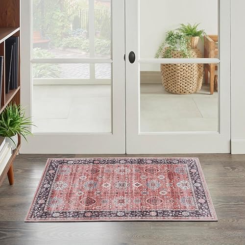 Miniatura 2 de Nourison Fulton Medallion - Alfombra de 2 x 3 pies, fácil de limpiar, no se desprende, para dormitorio, sala de estar, comedor y cocina (2 x 3)