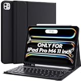 CHESONA for iPad Pro 11 Inch &lpar;M4&rpar; 2024 Case with Keyboard&comma; Magnetic Detachable Keyboard&comma; Precise Cutouts Case with Pencil Holder&comma; Rechargeable Wireless Folio Keyboard Case for iPad Pro M4 11&apos;&apos;&comma; Black