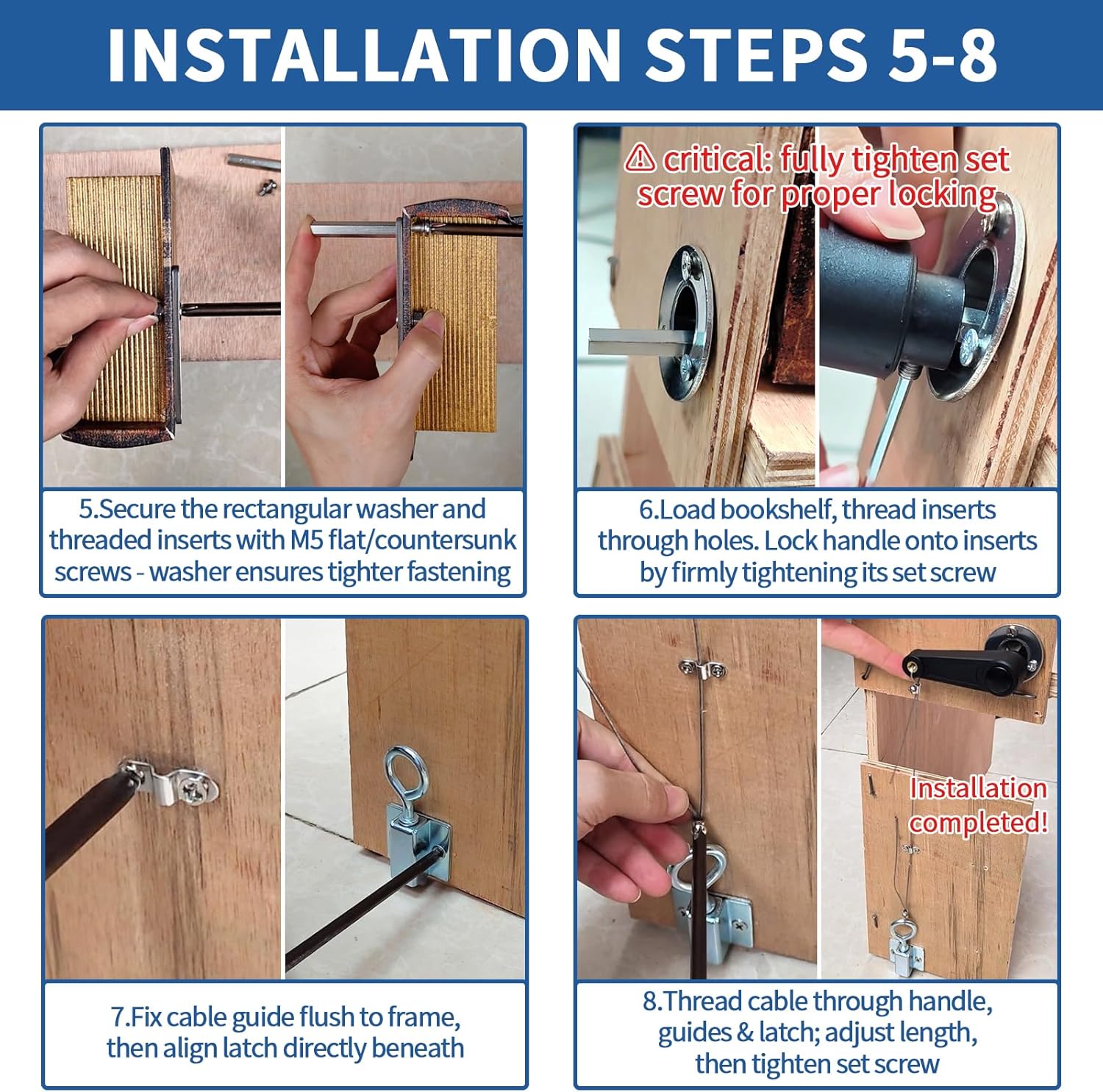 TamBee Hidden Bookcase Door Book Latch and Lock, Secret Book Latch Hidden Door Kit for Bookshelf Doors, DIY Secret Doors for Home Office, Storage, Safe Room