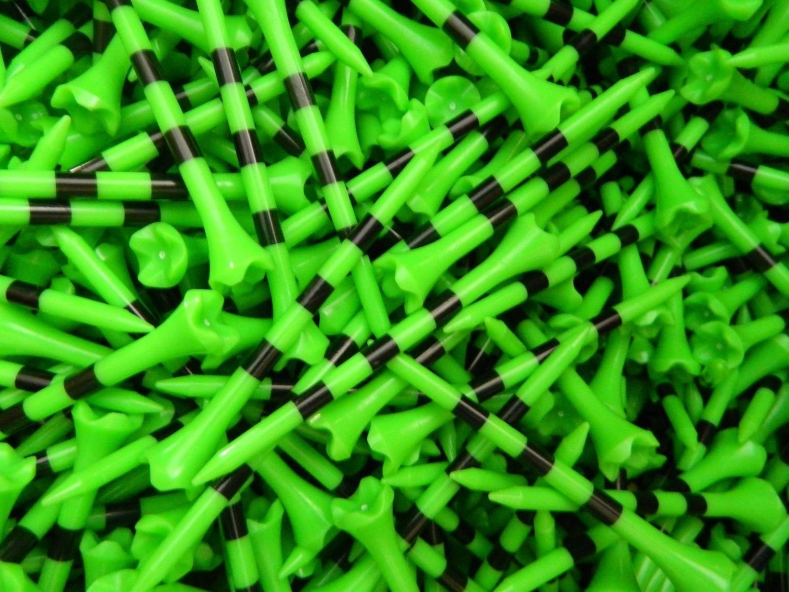 Pride Golf Tee Performance Plastic Golf Tees - 100 Count, 2-3/4 Inch - Citrus Green - Striped for Consistency