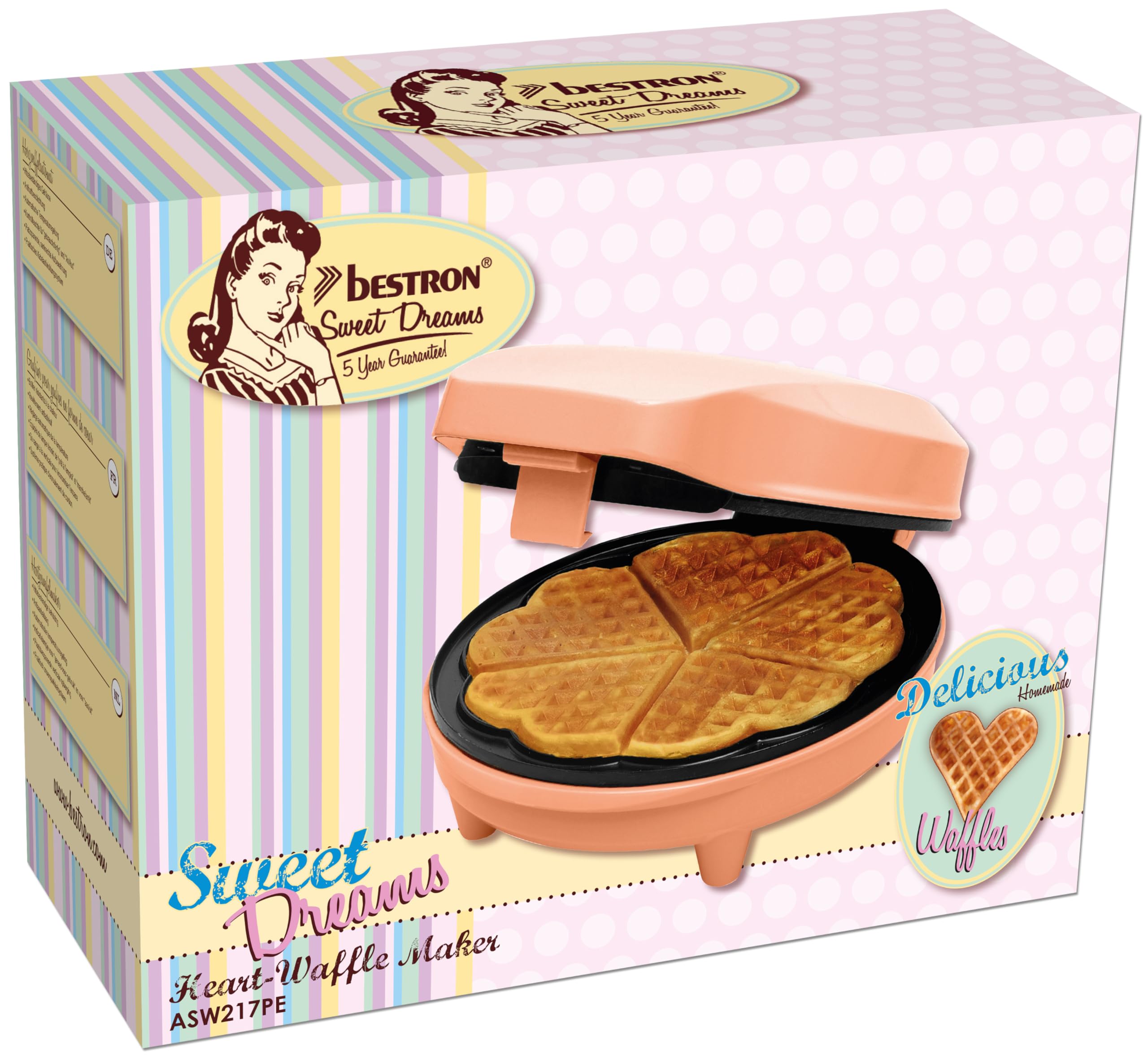 Waffle Maker Bestron Gofrera En Forma De Corazu00f3n, Gofrera