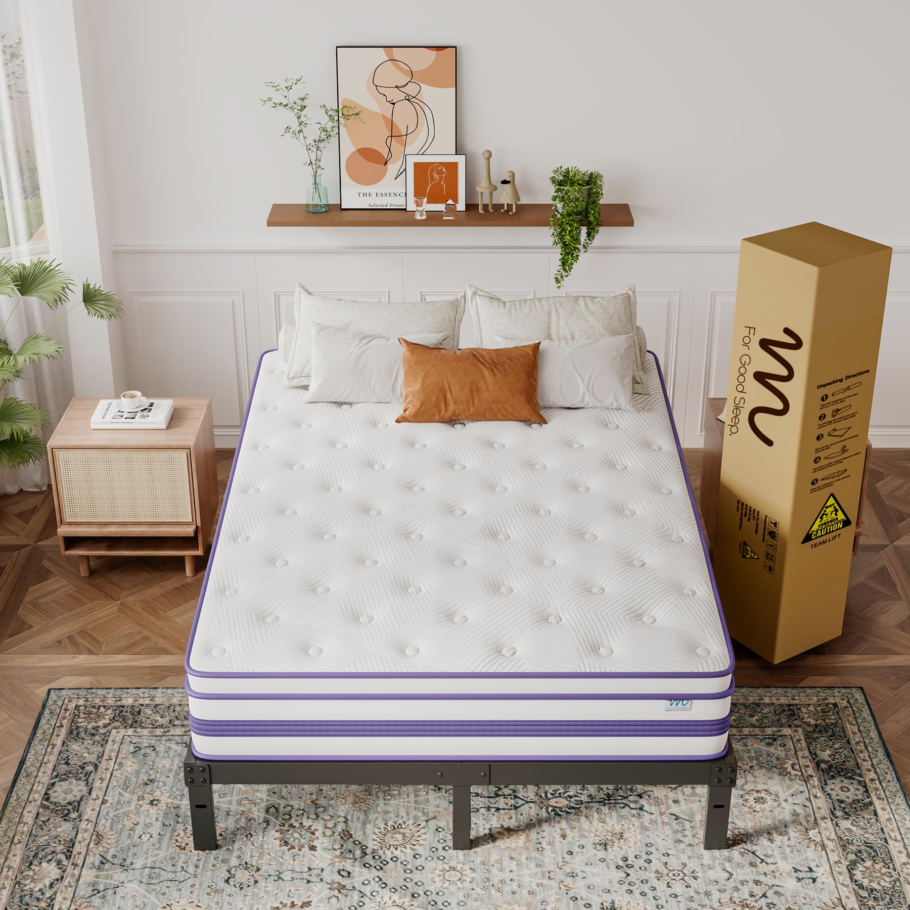 Materasso 120x200 cm, Altezza 30 cm Media Fermezza, Memory Foam Gel e Molle Insacchettate, Certificato Oeko-TEX, Traspirante Antipressione, Consegna in Scatola