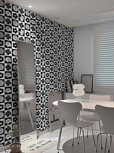 Vista 42 de Heroad Papel tapiz hexagonal para despegar y pegar, papel de contacto bohemio, geométrico, papel tapiz de lunares blancos y beige, papel de pared