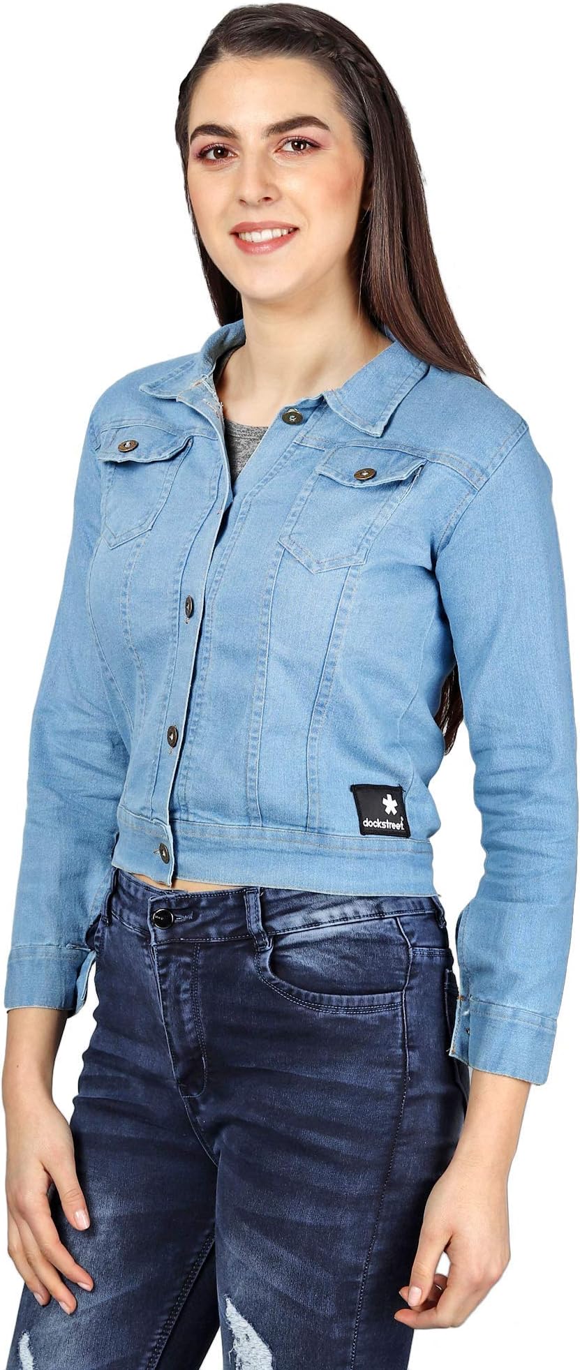 SAIRA FASHIONWomenJacketGw07WMNLightBluePLainDCK patch38