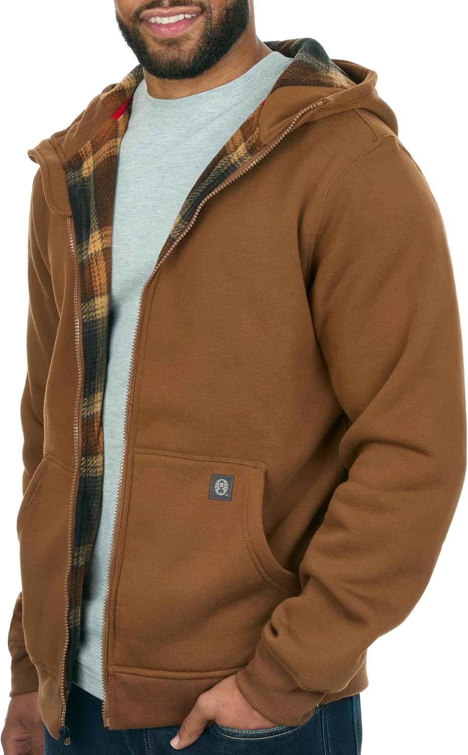 Coleman Polar Men's Fleece Lined Workwear Full-Zip Sweatshirt with Hood, Perfect Hoodie For The Outdoors - Image 3