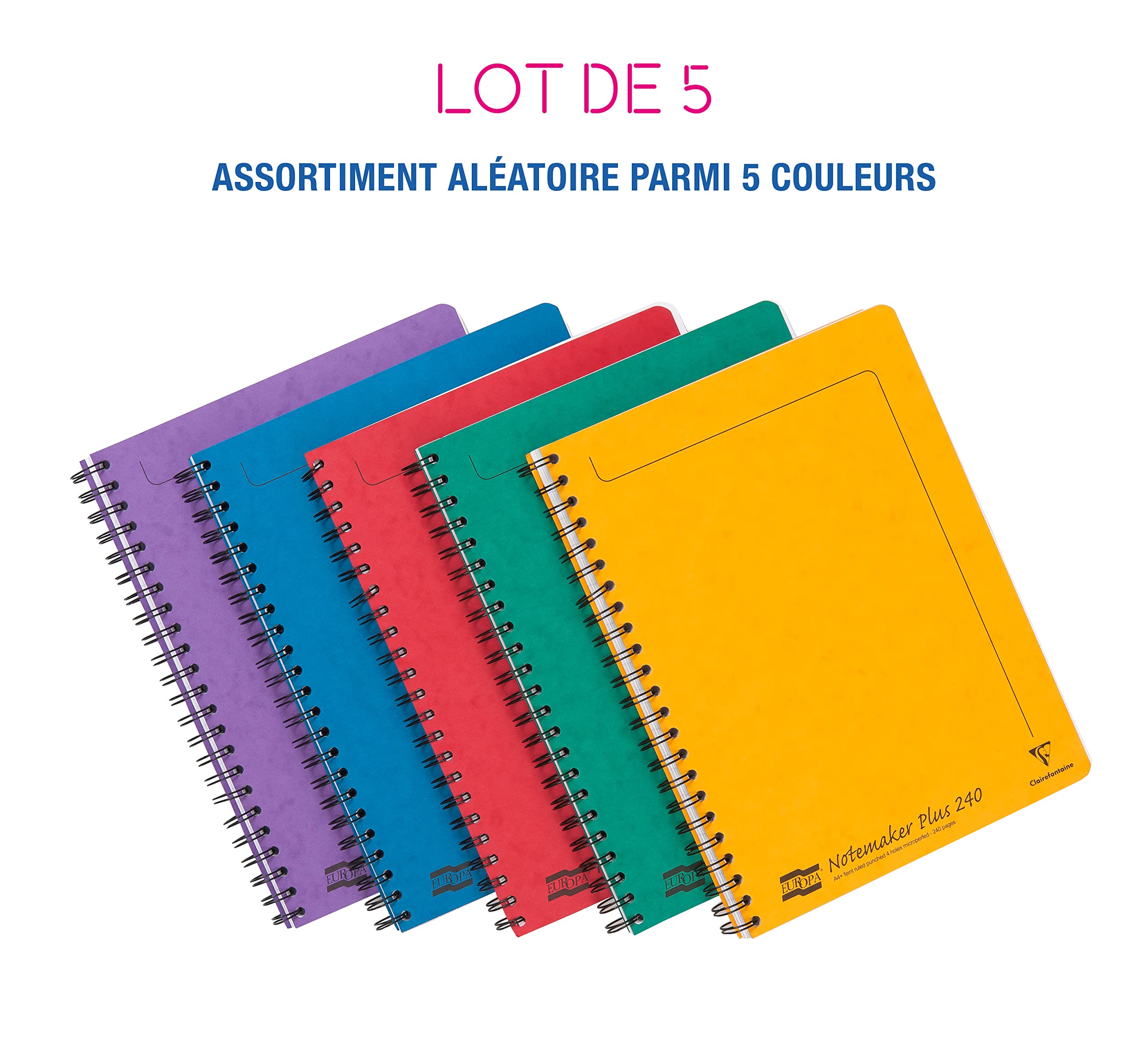 Clairefontaine 482/1124Z - Lot 5 Cahiers Notemakers Europa A4+ 240p Lig. 4T
