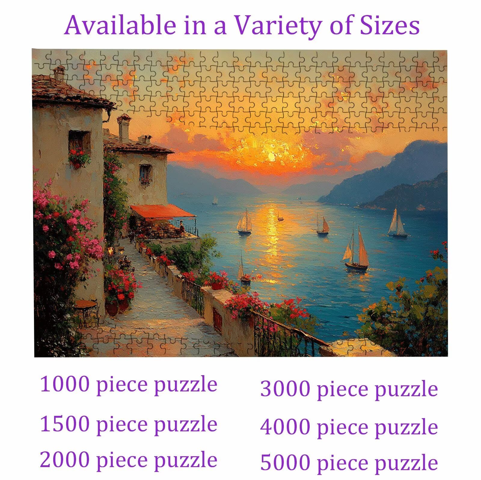 Puzzle 2000 sztuk | Świeca o zachodzie słońca (2) Puzzle 2000 sztuk dla dorosłych | Idealnie pasują | bez kurzu | Drewniane puzzle dla całej rodziny | Puzzle Ekspertów XL | Prezent dla kobiet W3H-25