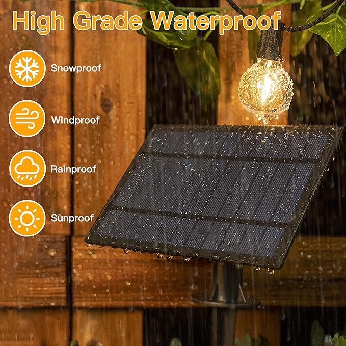 Ollny 35FT Luces Solares de Patio, Control Remoto y Temporizador miniatura 4