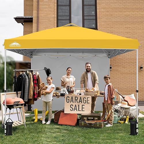 Miniatura 82 de EAGLE PEAK - Tienda de campaña desplegable con toldo, 1 pared lateral, fácil de montar, tienda para eventos, protección solar para exteriores, bolsa