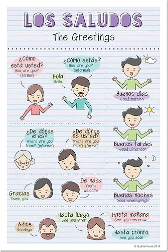 Miniatura 6 de Quarterhouse Juego de 11 póster de verbos en español y vocabulario para principiantes (juego H), materiales de aprendizaje en español