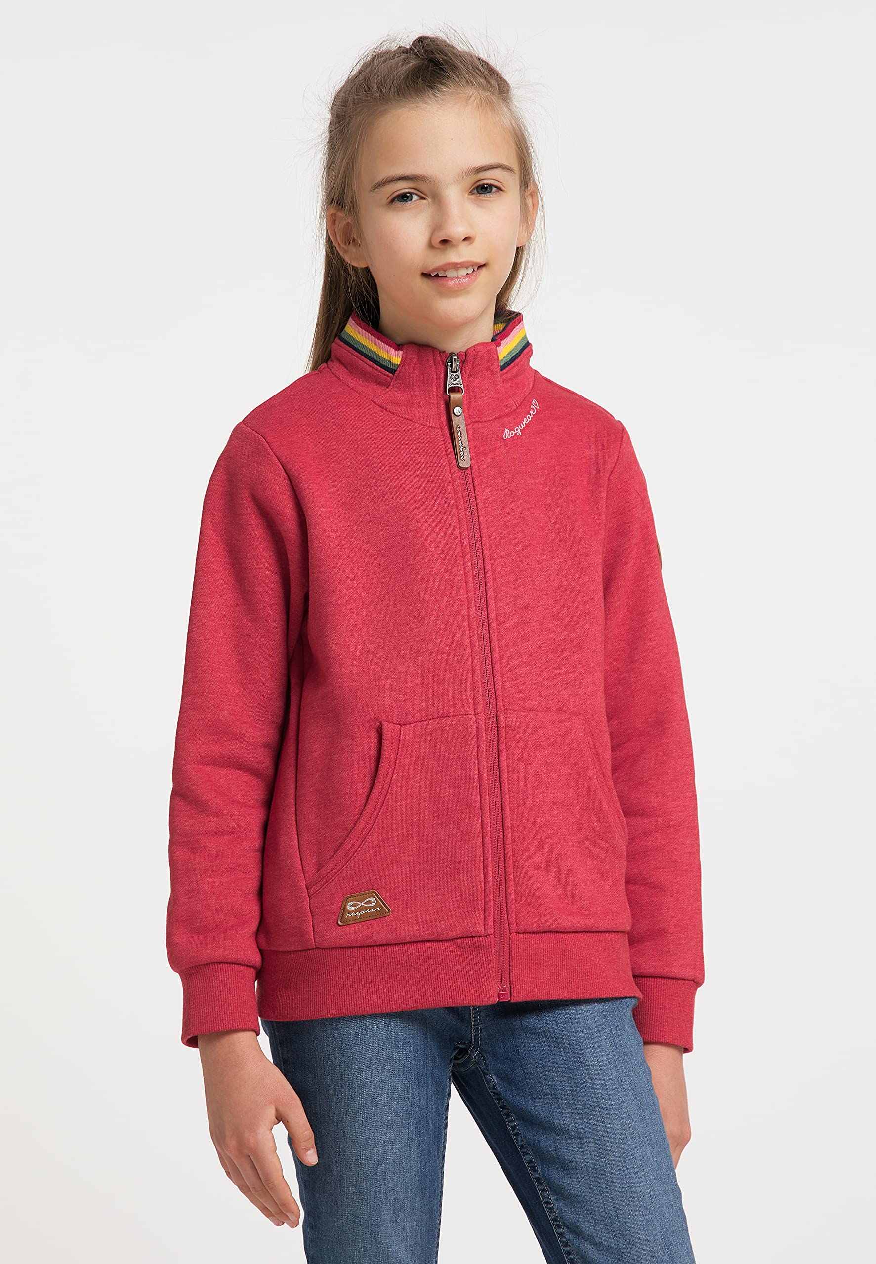 Ragwear Mädchen Übergangsjacke MAJDA – Sweatjacke mit Reißverschluss & Regenbogen-Stehkragen – Leichte Kinder Jacke für Frühling & Herbst – Bequem & weich 128–164