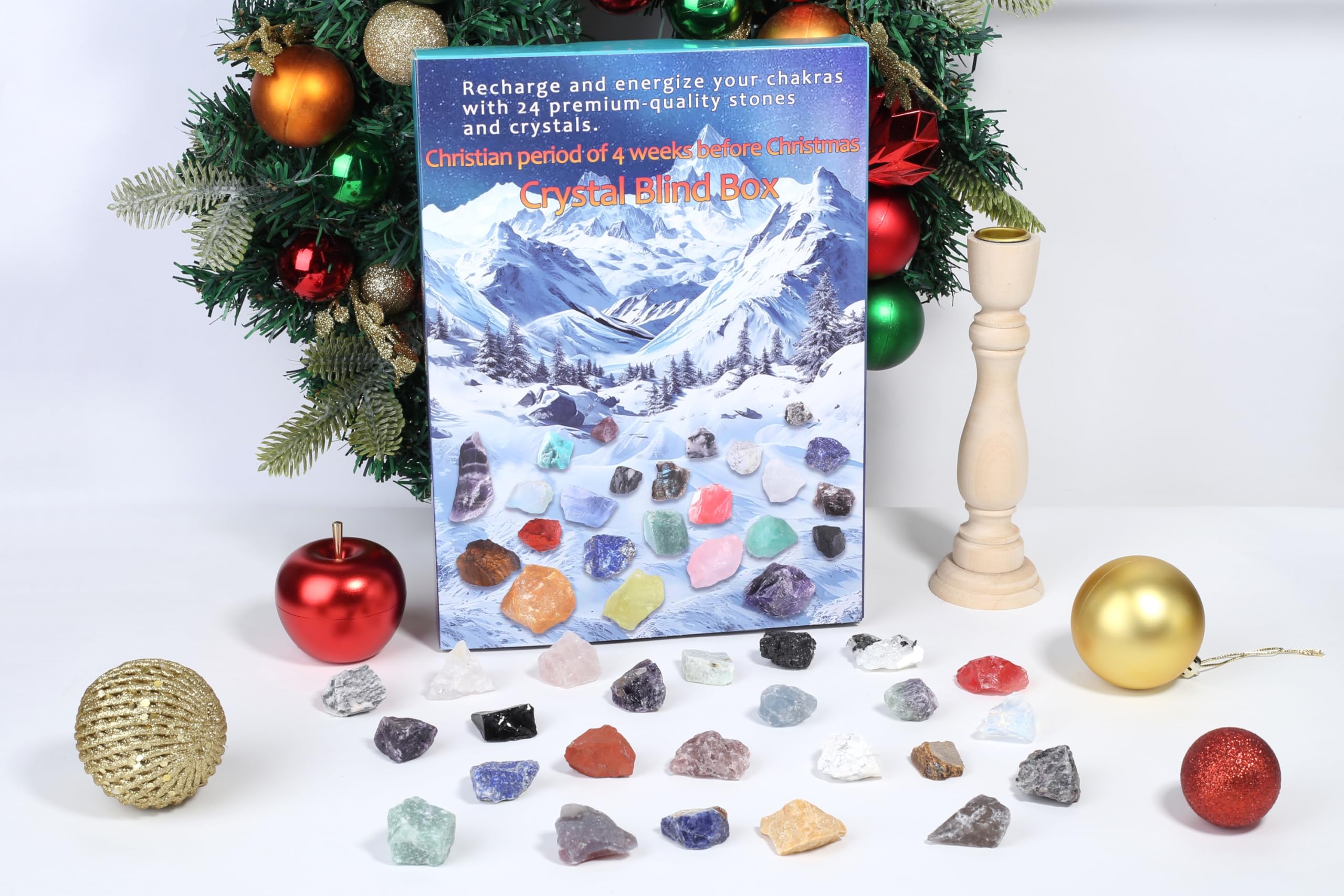 Sahoottie Advent Calendar 2025,24 Days Natural Crystal Gemstones Countdown Calendars Gifts Fossils Rock Collection Advent Calendars Gifts for Adult Women Men Xmas - Image 2