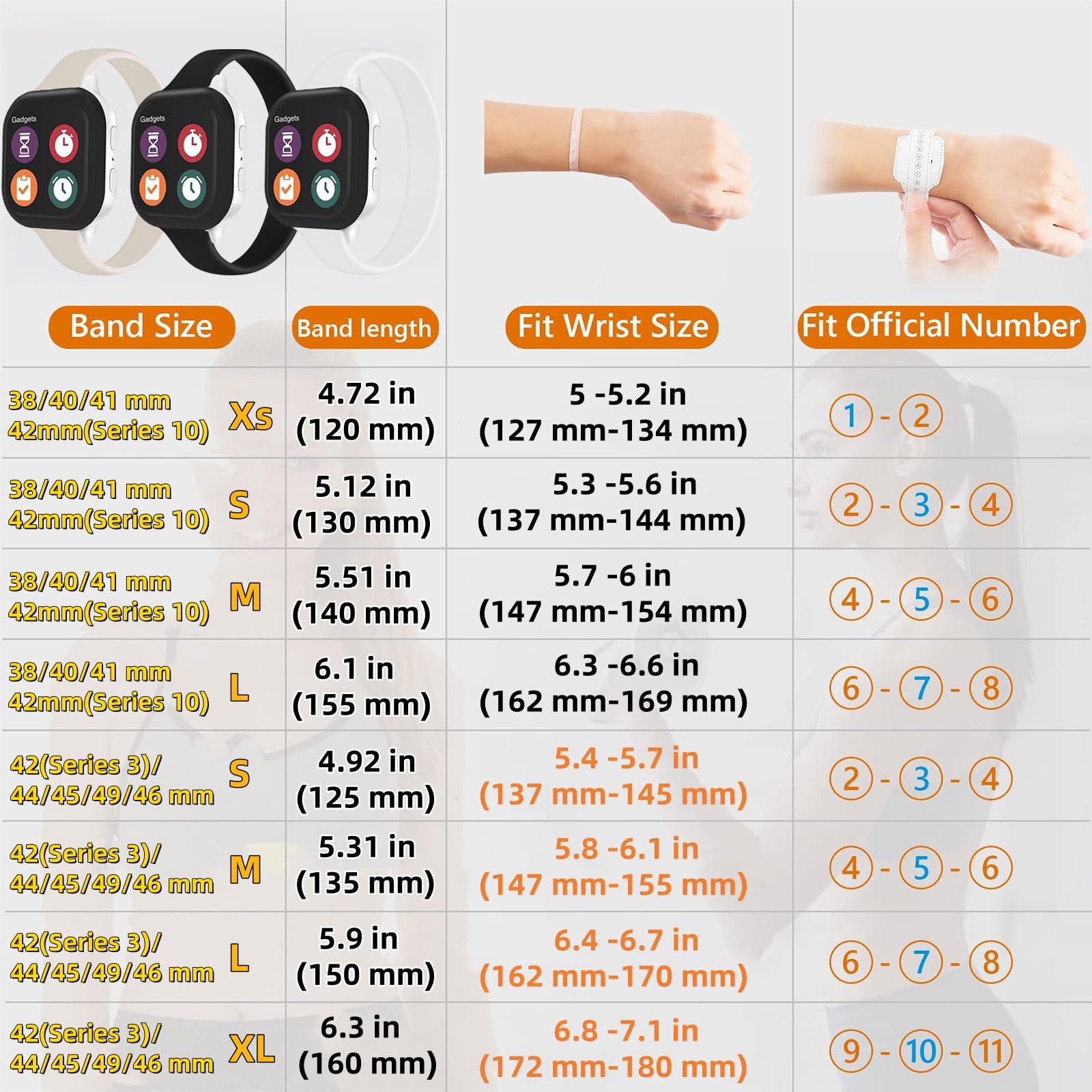 Solo Loop - Correa delgada compatible con correas de Apple Watch de 1.496 pulgadas, 1.575 pulgadas, 1.614 pulgadas, 1.654 pulgadas, 1.732 pulgadas, 1.732 pulgadas, correa elástica de