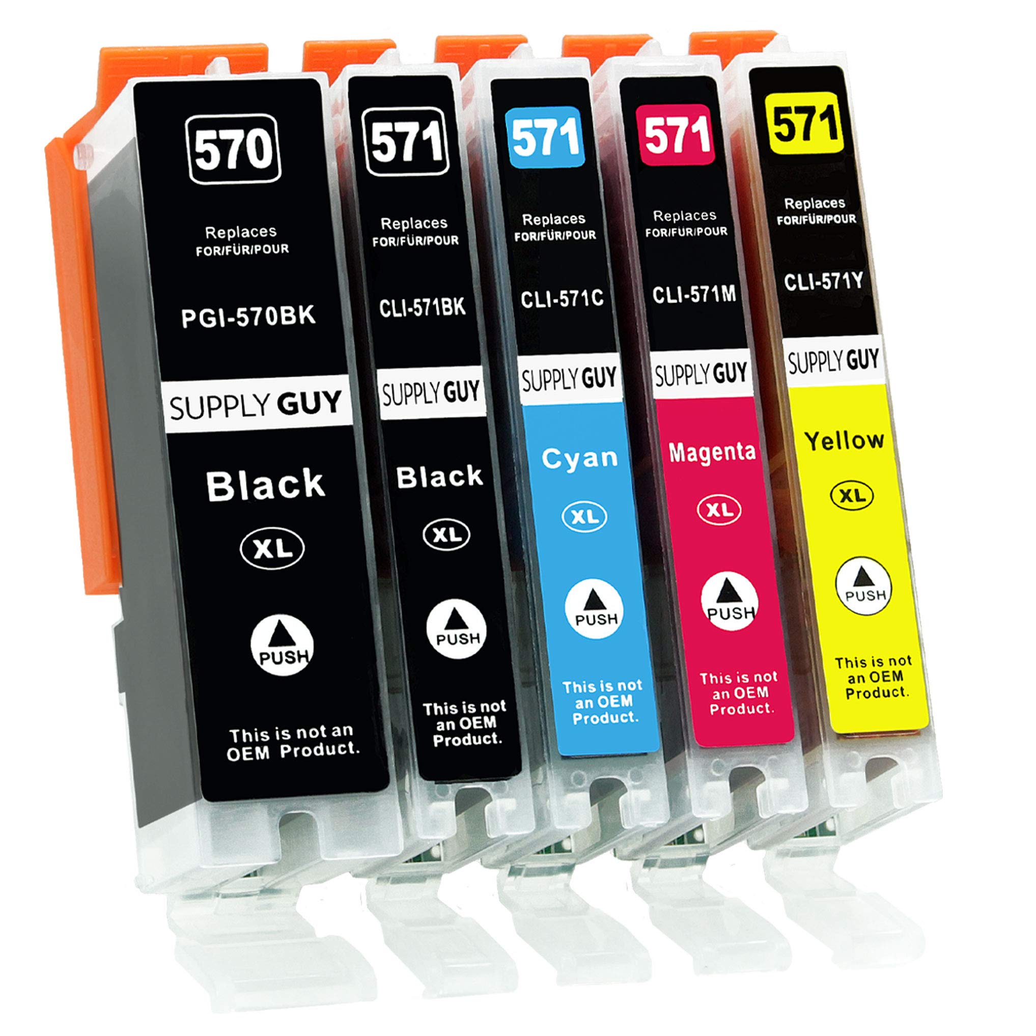Supply Guy 5 XL Druckerpatronen kompatibel mit Canon PGI-570 CLI-571 für MG5700 MG5750 MG5751 MG5752 MG5753 MG6800 MG6850 MG6851 MG6852 MG6853 TS5000 TS5050 TS5051 TS5053 TS5055 TS6050 TS6051 TS6052