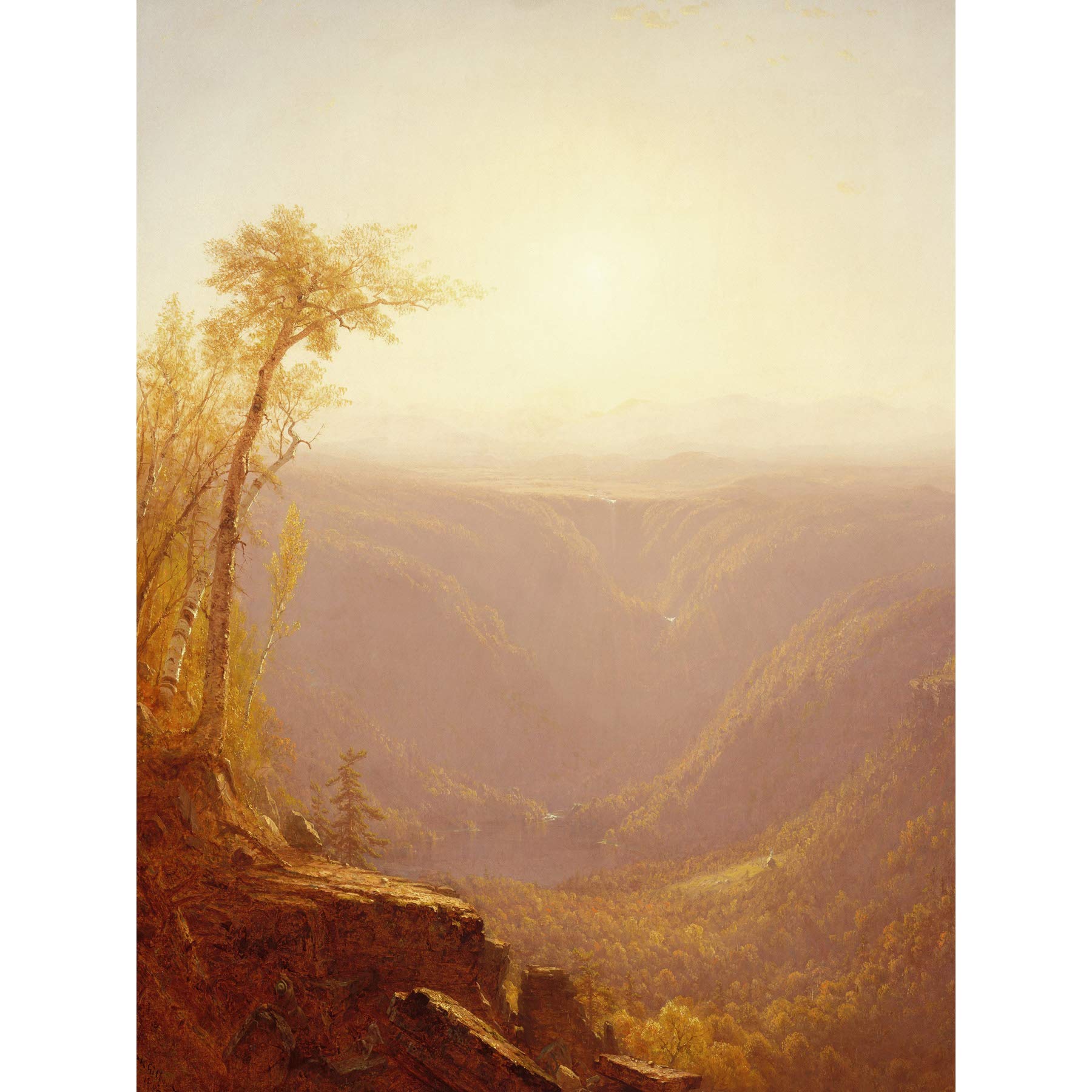 Artery8 Gifford Gorge Mountains Kauterskill Clove Painting Premium Wall Art Canvas Print 18X24 Inch