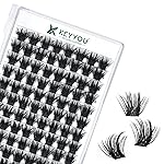 Lash Clusters 96pcs Individual Lashes Y22 D Curl 14mm Eyelash Clusters KEYYOU Volume Wispy Lash Extension Soft&Comfortable Easy DIY at Home(Y22,D-14mm)