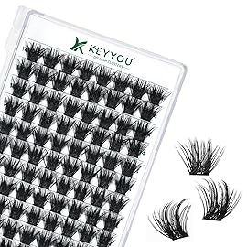 Lash Clusters 96pcs Individual Lashes Y22 D Curl 14mm Eyelash Clusters KEYYOU Volume Wispy Lash Extension Soft&Comfortable Easy DIY at Home(Y22,D-14mm)