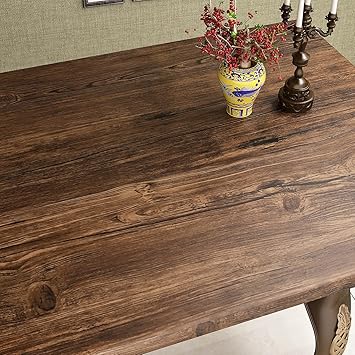 FunStick Thick Brown Wood Contact Paper Peel and Stick Wood Grain Wallpaper Self Adhesive Rustic Wood Wallpaper Removable Faux Wood Look Wall Paper Roll for Cabinets Countertop Desk Shelves 12