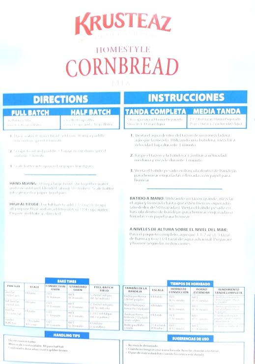 5 Pounds Krusteaz Homestyle Cornbread Mix Just Add Water Restaurant Quality