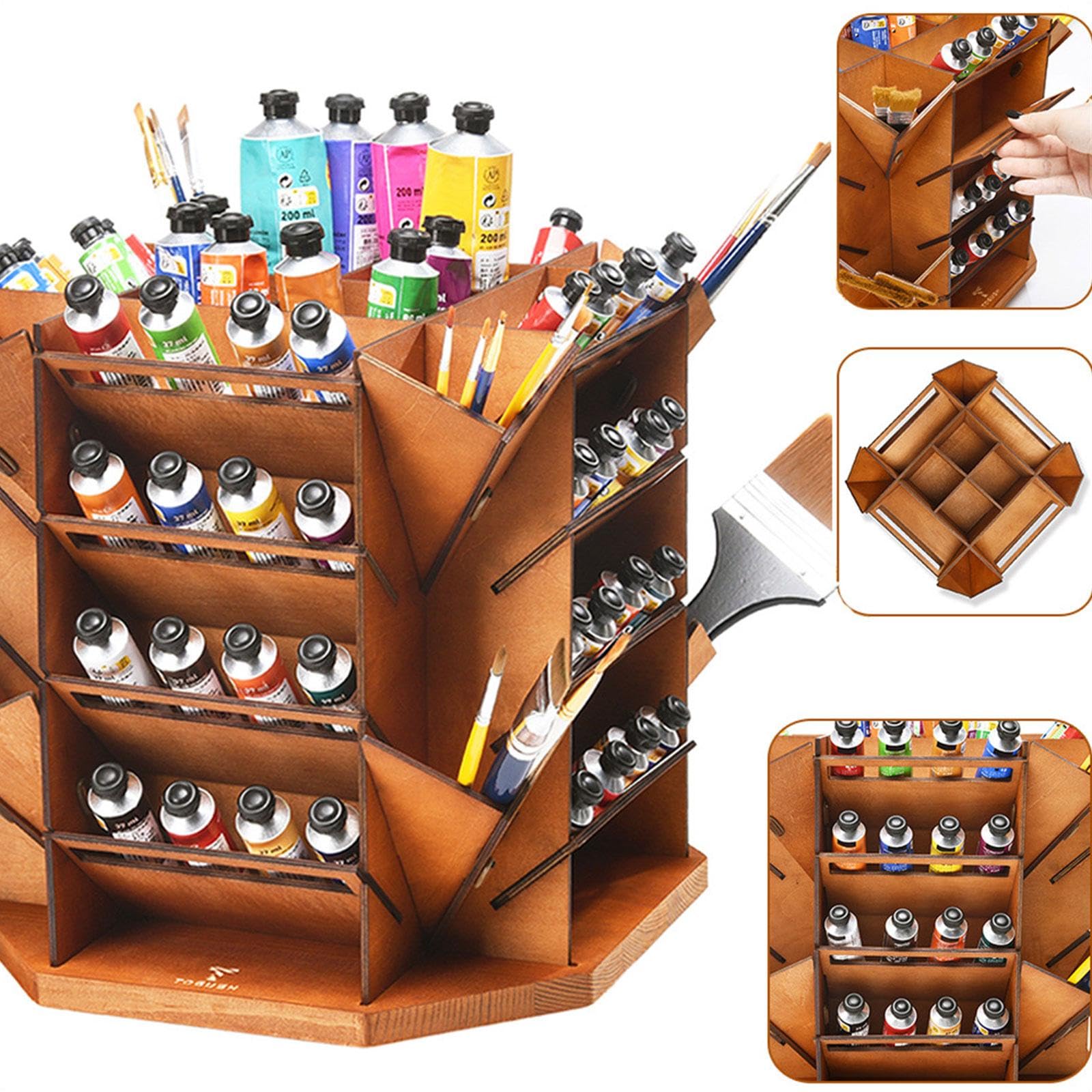 Organizador de Pintura en Miniatura, Soporte para Suministros de, Estante de papelería de Gran Capacidad, Estante de Almacenamiento marrón