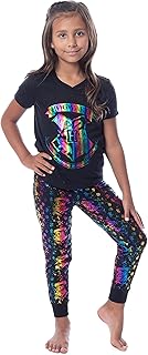 Harry Potter Girls' Rainbow Foil Hogwarts Crest Pajama Jogger Set