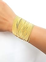 Vista 4 de Gold Guitar String Coil Bracelets Stack Stainless Steel Set Layered Thin