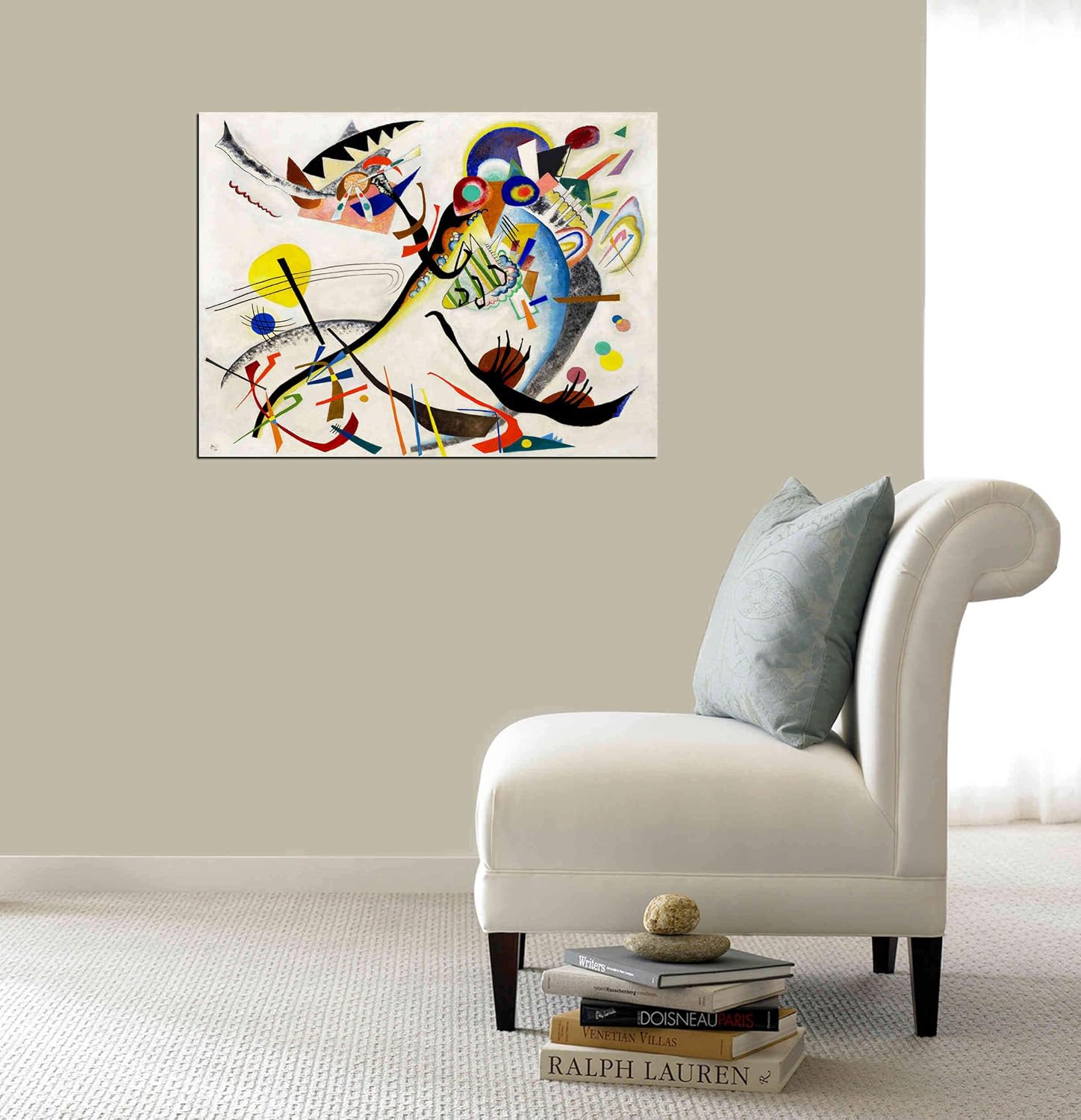 Epic Graffiti 'Blue Segment' by Wassily Kandinsky Canvas Wall Art, 12" x 16"