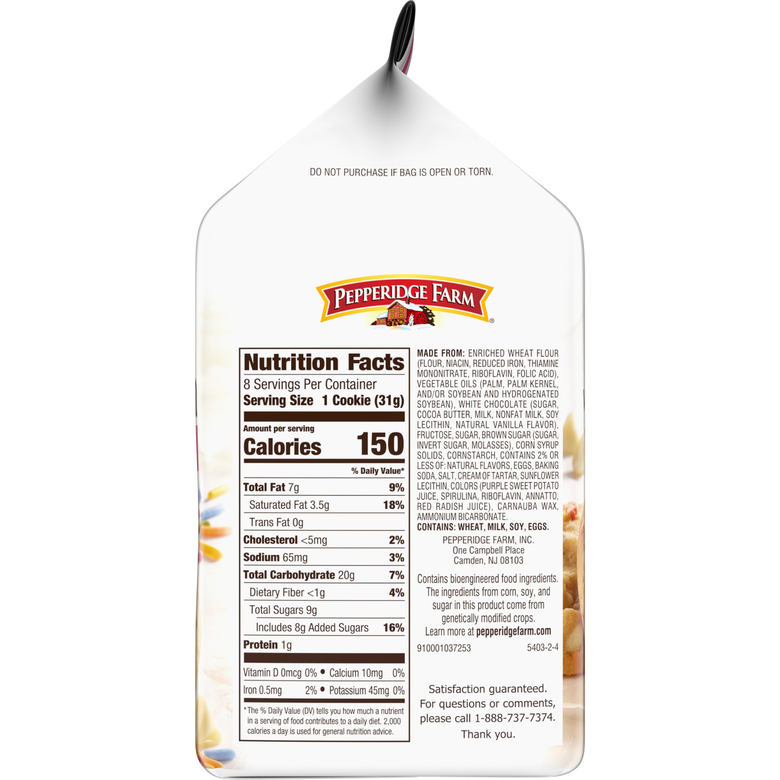 Pepperidge Farm Charleston Birthday Cake Cookies, 8 Soft Baked Cookies, 8.6 oz. Bag