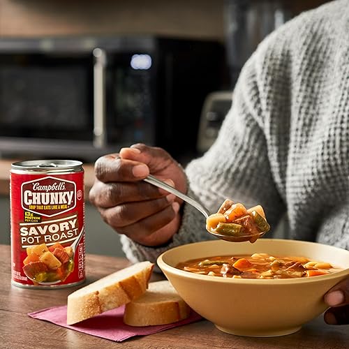 Miniatura 8 de Campbell's Sopa gruesa, sopa de fideos de pollo Healthy Request, lata de 18.6 onzas + sopa gruesa Campbell's Sopa de asado, lata de 18.8 onzas