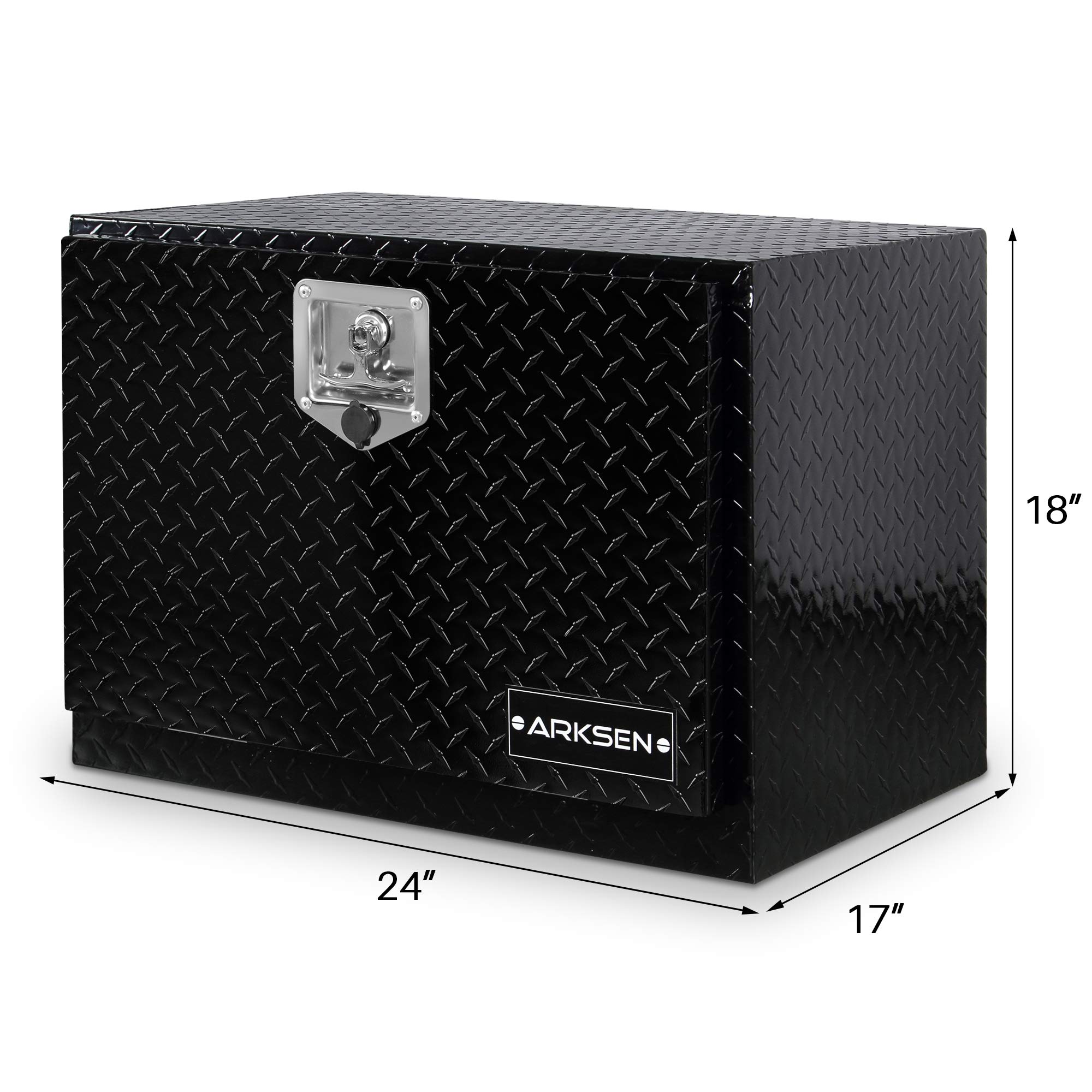 ARKSEN 24 Inch Heavy Duty Aluminum Diamond Plate Tool Box Pickup Truck