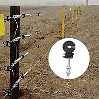 Vista 6 de 50 aisladores eléctricos de valla con 100 clavos de aislamiento de valla electrónica roscados M6 para cría de animales