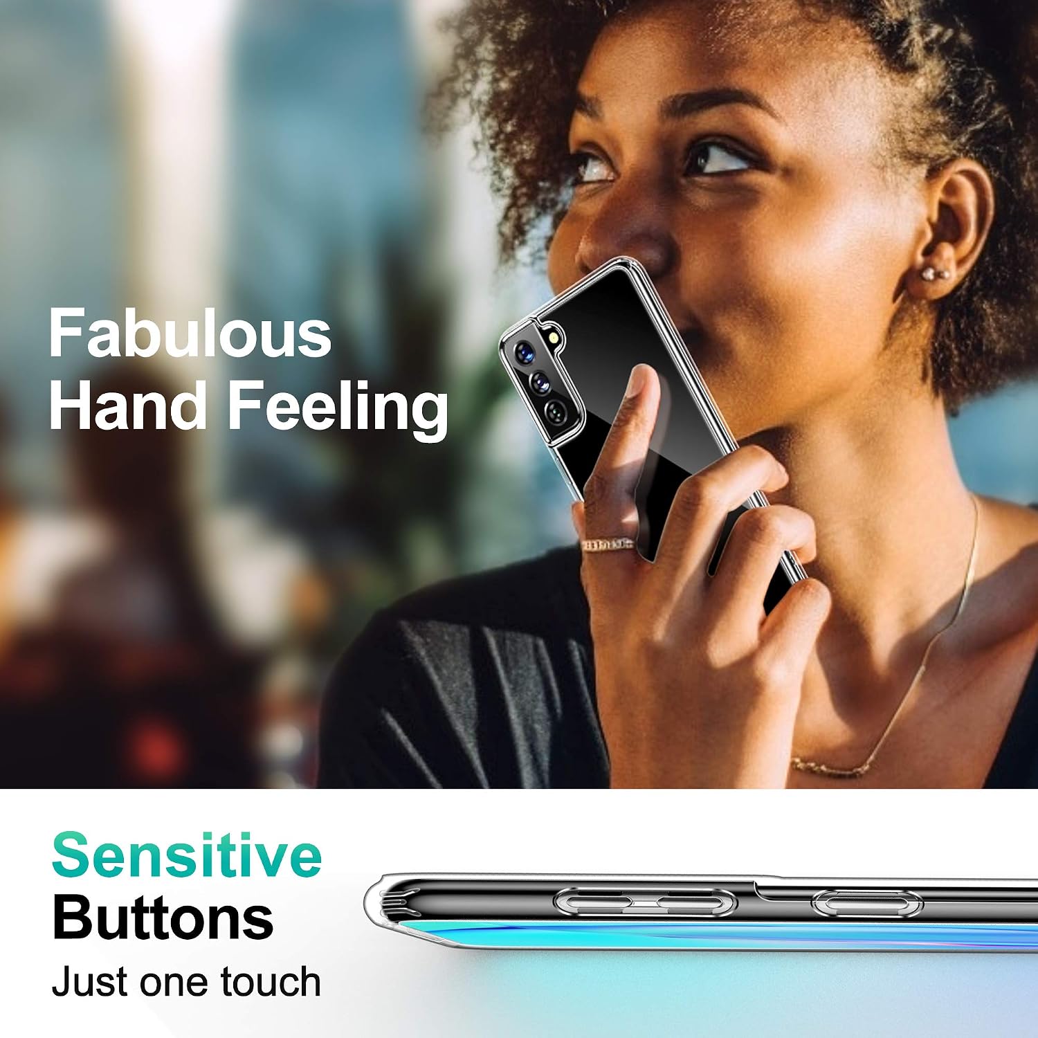 HOOMIL Full Clear Designed for Samsung Galaxy S21 Plus Case, Anti-Scratch Shockproof Drop-Proof Protection - Transparent